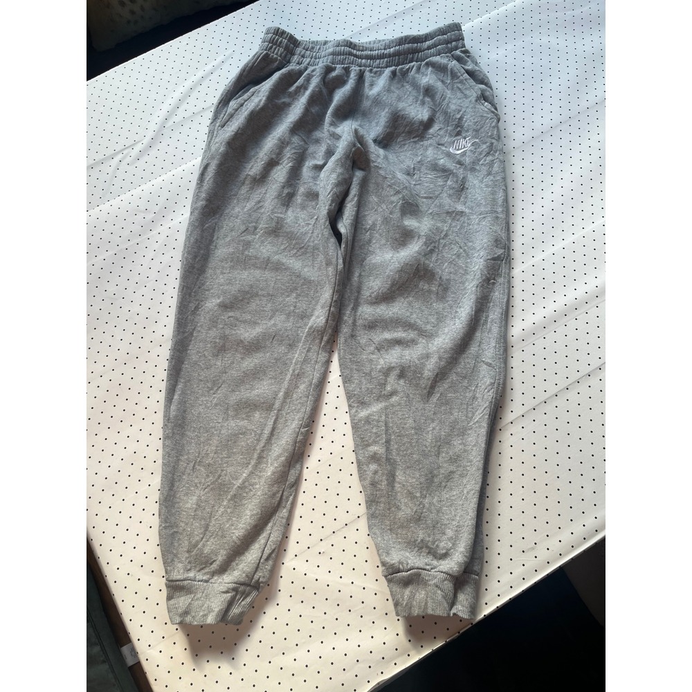Nike Girls XL 14-16 Gray Fleece Jogger Sweatpants Embroidered Swoosh Logo